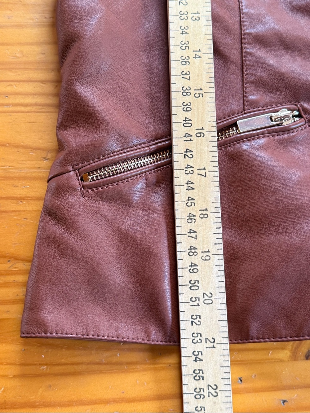 NWT New York & Company Brown Faux Leather Quilted Moto Jacket - Picture 10 of 12
